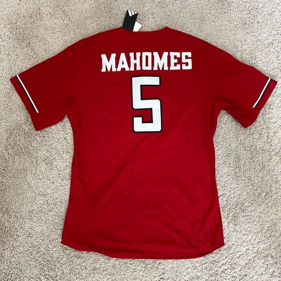 Adidas Texas Tech Patrick Mahomes Red Baseball Jersey Red Raiders - Picture 4 of 7